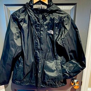 Northface black rain coat - M